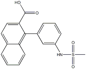 1-(3-(methylsulfonamido)phenyl)-2-naphthoic acid Struktur