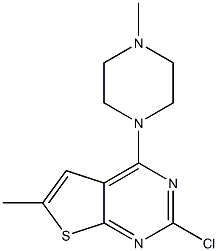 2-chloro-6-methyl-4-(4-methylpiperazin-1-yl)thieno[2,3-d]pyrimidine Struktur