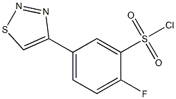 2-fluoro-5-(1,2,3-thiadiazol-4-yl)benzene-1-sulfonyl chloride Struktur