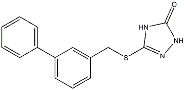 3-(biphenyl-3-ylmethylthio)-1H-1,2,4-triazol-5(4H)-one Struktur