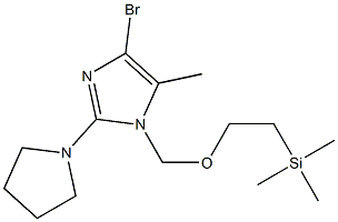 4-bromo-5-methyl-2-(pyrrolidin-1-yl)-1-((2-(trimethylsilyl)ethoxy)methyl)-1H-imidazole Struktur