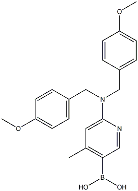 6-(bis(4-methoxybenzyl)amino)-4-methylpyridin-3-ylboronic acid Struktur