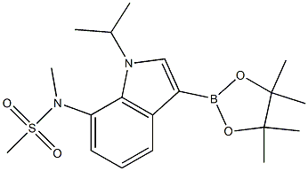 N-(1-isopropyl-3-(4,4,5,5-tetramethyl-1,3,2-dioxaborolan-2-yl)-1H-indol-7-yl)-N-methylmethanesulfonamide Struktur