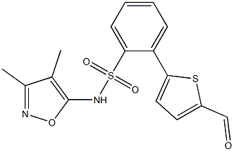 N-(3,4-dimethylisoxazol-5-yl)-2-(5-formylthiophen-2-yl)benzenesulfonamide Struktur