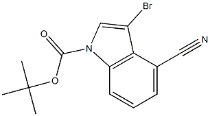 tert-butyl 3-bromo-4-cyano-1H-indole-1-carboxylate Struktur