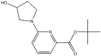 tert-butyl 6-(3-hydroxypyrrolidin-1-yl)picolinate Struktur