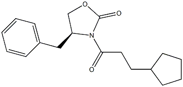 (S)-4-benzyl-3-(3-cyclopentylpropanoyl)oxazolidin-2-one Struktur