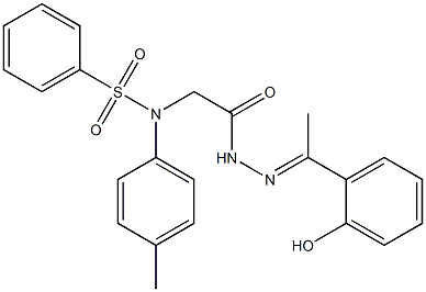 (E)-N-(2-(2-(1-(2-hydroxyphenyl)ethylidene)hydrazinyl)-2-oxoethyl)-N-(p-tolyl)benzenesulfonamide Struktur