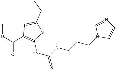 methyl 2-(3-(3-(1H-imidazol-1-yl)propyl)thioureido)-5-ethylthiophene-3-carboxylate Struktur