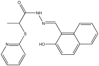 (E)-N'-((2-hydroxynaphthalen-1-yl)methylene)-2-(pyridin-2-ylthio)propanehydrazide Struktur