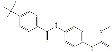 ethyl (4-(4-(trifluoromethyl)benzamido)phenyl)carbamate Struktur