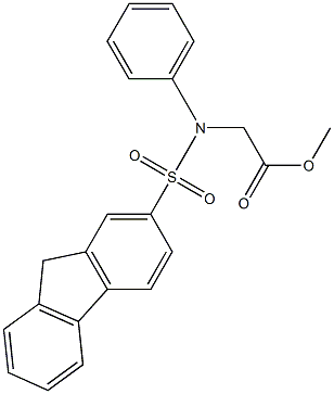 methyl 2-(N-phenyl-9H-fluorene-2-sulfonamido)acetate Struktur