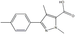 1,4-dimethyl-3-p-tolyl-1H-pyrazole-5-carboxylic acid Struktur