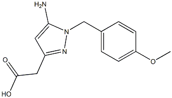 2-(5-amino-1-(4-methoxybenzyl)-1H-pyrazol-3-yl)acetic acid Struktur