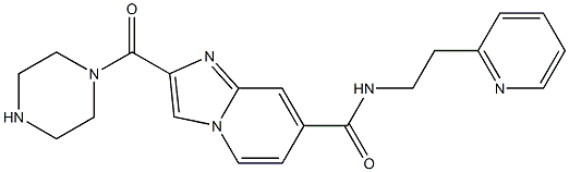 2-(piperazine-1-carbonyl)-N-(2-(pyridin-2-yl)ethyl)imidazo[1,2-a]pyridine-7-carboxamide Struktur