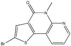 2-bromo-5-methylthieno[3,2-c][1,8]naphthyridin-4(5H)-one Struktur