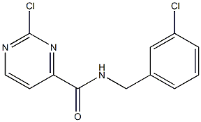 2-chloro-N-(3-chlorobenzyl)pyrimidine-4-carboxamide Struktur