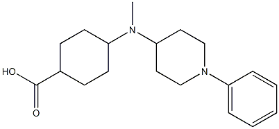 4-((1-phenylpiperidin-4-yl)methylamino)cyclohexanecarboxylic acid Struktur