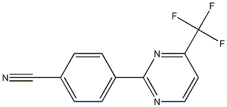 4-(4-(trifluoromethyl)pyrimidin-2-yl)benzonitrile Struktur