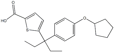 5-(3-(4-(cyclopentyloxy)phenyl)pentan-3-yl)thiophene-2-carboxylic acid