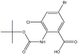 5-bromo-2-(tert-butoxycarbonylamino)-3-chlorobenzoic acid Structure