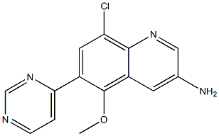 8-chloro-5-methoxy-6-(pyrimidin-4-yl)quinolin-3-amine Struktur