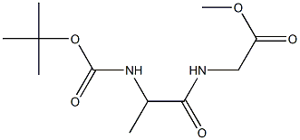 methyl 2-(2-(tert-butoxycarbonylamino)propanamido)acetate Struktur