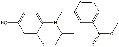 methyl 3-(((2-chloro-4-hydroxyphenyl)(isopropyl)amino)methyl)benzoate Struktur