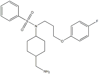 N-(4-(aminomethyl)cyclohexyl)-N-(3-(4-fluorophenoxy)propyl)benzenesulfonamide Struktur