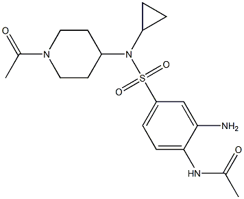 N-(4-(N-(1-acetylpiperidin-4-yl)-N-cyclopropylsulfamoyl)-2-aminophenyl)acetamide Struktur