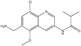 N-(6-(aminomethyl)-8-chloro-5-methoxyquinolin-3-yl)isobutyramide Struktur