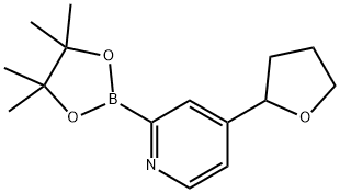 4-(tetrahydrofuran-2-yl)-2-(4,4,5,5-tetramethyl-1,3,2-dioxaborolan-2-yl)pyridine Struktur