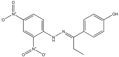 4-[N-(2,4-dinitrophenyl)propanehydrazonoyl]phenol Struktur