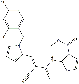 (E)-methyl 2-(2-cyano-3-(1-(2,4-dichlorobenzyl)-1H-pyrrol-2-yl)acrylamido)thiophene-3-carboxylate Struktur