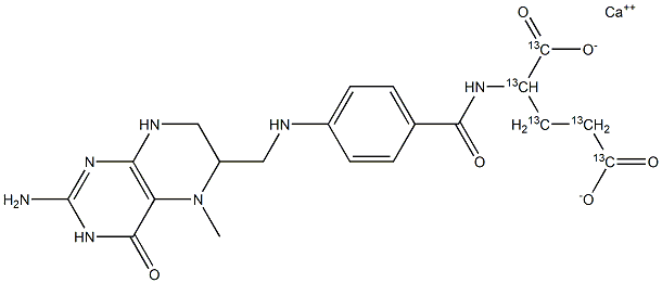 5-Methyltetrahydrofolic Acid-[13C5] Calcium Salt Struktur