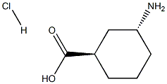 (1R,3R)-3-aminocyclohexane-1-carboxylic acid hydrochloride Struktur