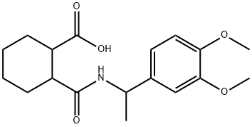 2-((1-(3,4-dimethoxyphenyl)ethyl)carbamoyl)cyclohexanecarboxylic acid Struktur