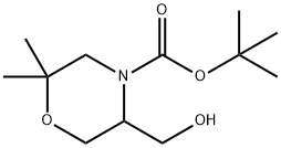 tert-butyl 5-(hydroxymethyl)-2,2-dimethylmorpholine-4-carboxylate Struktur