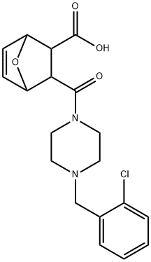 3-(4-(2-chlorobenzyl)piperazine-1-carbonyl)-7-oxabicyclo[2.2.1]hept-5-ene-2-carboxylic acid Struktur