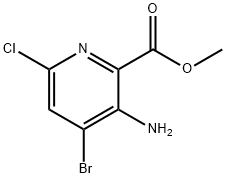 3-amino-4-bromo-6-chloro-pyridine-2-carboxylic acid methyl ester Struktur