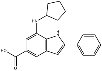 7-(Cyclopentylamino)-2-phenyl-1H-indole-5-carboxylic acid Struktur