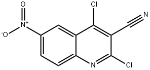 2,4-Dichloro-6-nitro-3-quinolinecarbonitrile Struktur