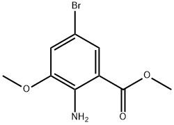 methyl 2-amino-5-bromo-3-methoxybenzoate Struktur