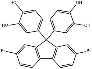 1,2-Benzenediol, 4,4'-(2,7-dibromo-9H-fluoren-9-ylidene)bis- Struktur