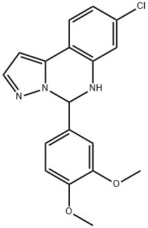 8-chloro-5-(3,4-dimethoxyphenyl)-5,6-dihydropyrazolo[1,5-c]quinazoline Struktur