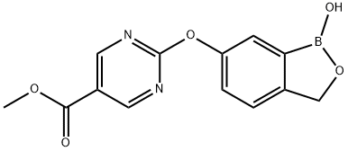 Ethyl 2-((1-hydroxy-1,3-dihydrobenzo[c][1,2]oxaborol-6-yl)oxy)pyrimidine-5-carboxylate Struktur