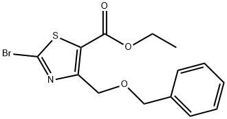 Ethyl 4-((benzyloxy)methyl)-2-bromothiazole-5-carboxylate Struktur