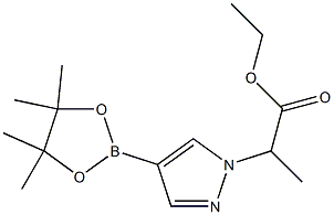 Ethyl 2-(4-(4,4,5,5-tetramethyl-1,3,2-dioxaborolan-2-yl)-1H-pyrazol-1-yl)propanoate Struktur