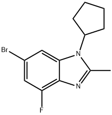 6-bromo-1-cyclopentyl-4-fluoro-2-methyl-1H-benzo[d]imidazole Struktur