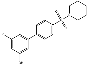 3-Bromo-5-[4-(piperidin-1-ylsulfonyl)phenyl]phenol Struktur